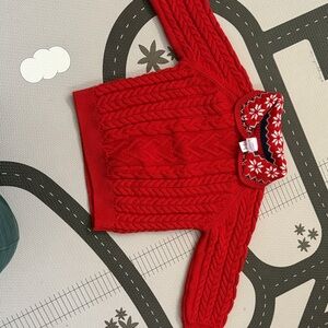 Hanna Andersson Red and Blue Knit Sweater